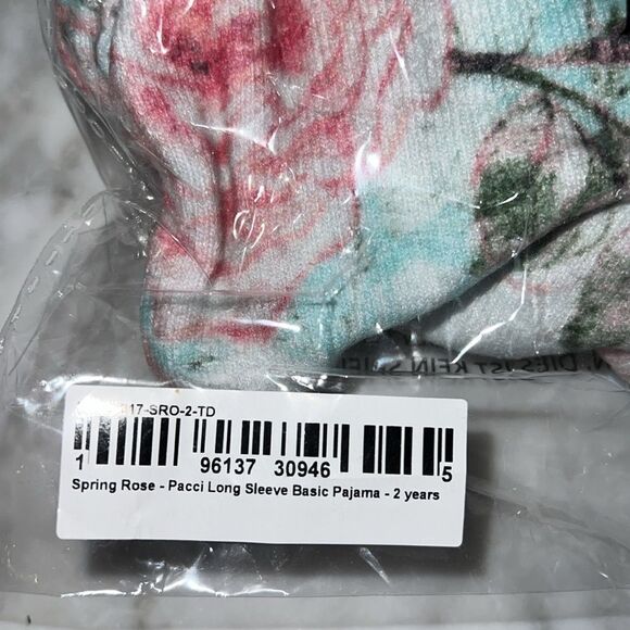 NWT POSH PEANUT SPRING ROSE PACCIONE LONG SLEEVE PJ SET 2T - Picture 2 of 3